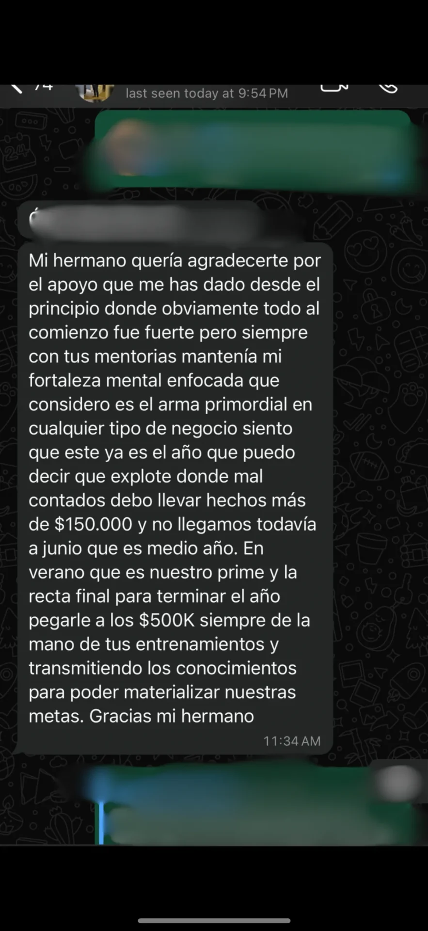 Testimonio de Agente del equipo